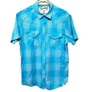 Roebuck & Co Mens Pearl‎ Snap Short Sleeve Shirt Size Medium